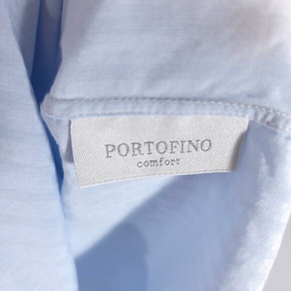 Ermenegildo Zegna Dress Shirt Mens 17-36 Blue Striped Portfino Comfort Button Up - Picture 10 of 13